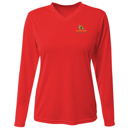 Women's USA-Made Long Sleeve Deep V-Neck Thumbnail