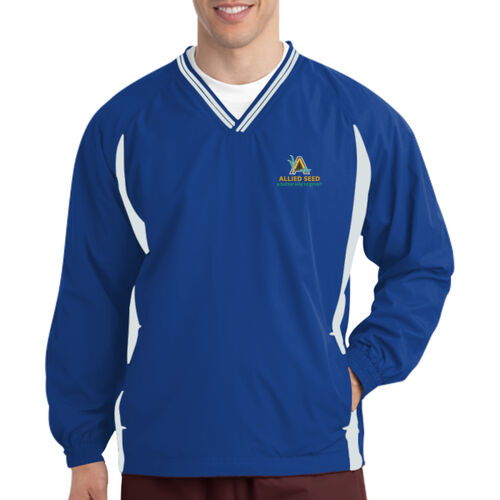Tipped V Neck Raglan Wind Shirt Thumbnail